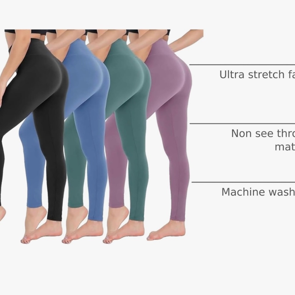 Four-Pack Bundle of Hi-Waisted Tights. Varied Colors. Size XL - Picture 7 of 7